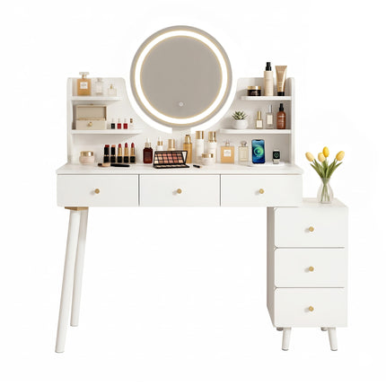 Artiss Dressing Table Vanity Desk LED Charging Station White 10