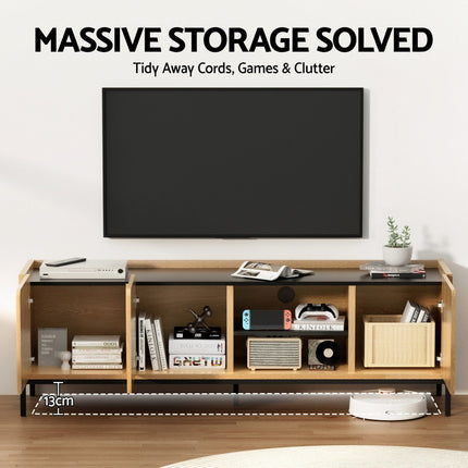 Artiss TV Unit Entertainment Unit Storage Cabinet Shelf 160cm Pine 6