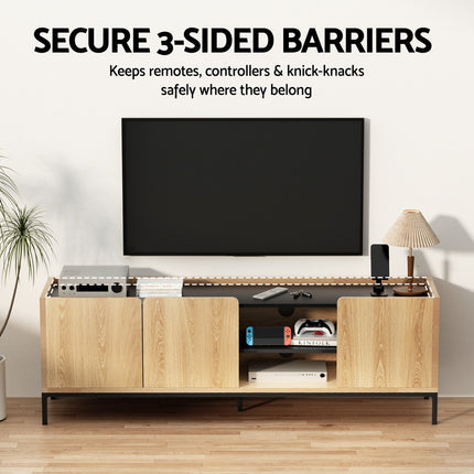 Artiss TV Unit Entertainment Unit Storage Cabinet Shelf 160cm Pine 7