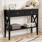 Artiss Console Table 2 Drawers 100CM Black