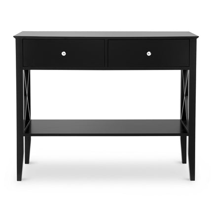 Artiss Console Table 2 Drawers 100CM Black 3