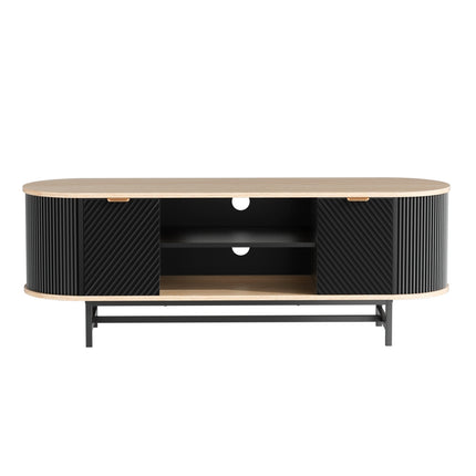 Artiss TV Unit Entertainment Unit Storage Cabinet Black Pine 2