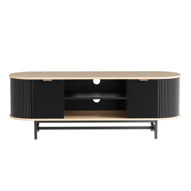 Artiss TV Unit Entertainment Unit Storage Cabinet Black Pine 2