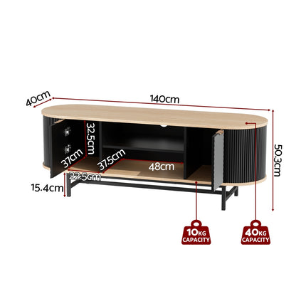 Artiss TV Unit Entertainment Unit Storage Cabinet Black Pine 4