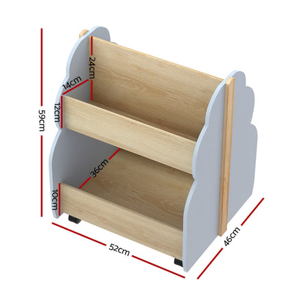 Keezi Kids Toy Box Bookshelf Storage Bookcase Organiser Display Shelf 2