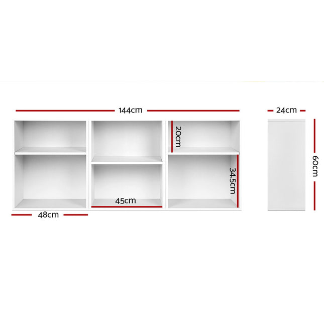 Artiss Bookshelf Set of 3 - VENA White 2