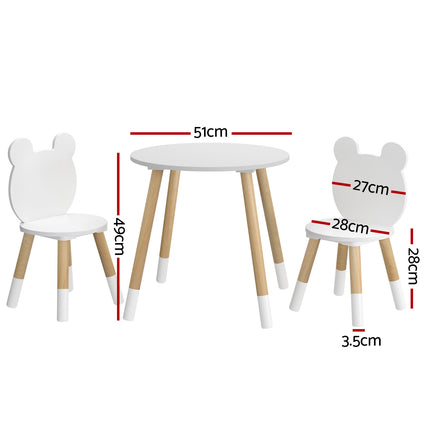 Keezi 3 Piece Kids Table and Chairs Set Activity Playing Study Children Desk 2