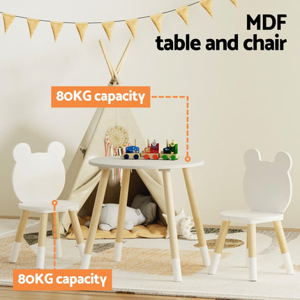 Keezi 3 Piece Kids Table and Chairs Set Activity Playing Study Children Desk 5
