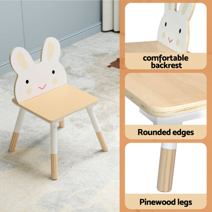 Keezi 3PCS Kids Table and Chairs Set Activity Desk Chalkboard Toy Hidden Storage 7
