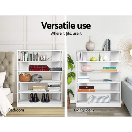 Artiss Shoe Rack Cabinet 30 Pairs 6-Tier Shelf White 5