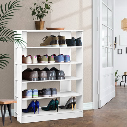 Artiss Shoe Rack Cabinet 30 Pairs 6-Tier Shelf White 7