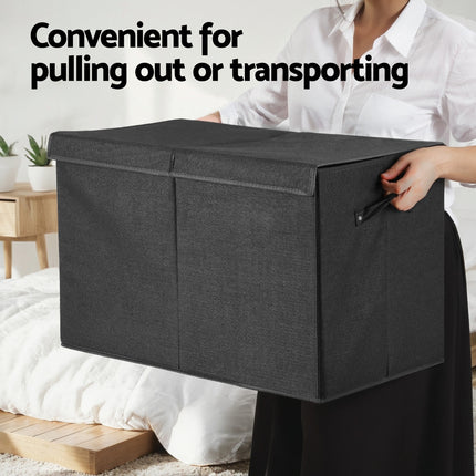 Keezi Large Toy Box Chest Storage with Flip-Top Lid Foldable Organizer Bins 6