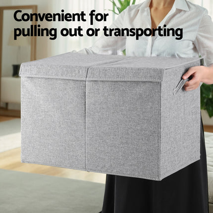 Keezi Large Toy Box Chest Storage with Flip-Top Lid Foldable Organizer Bins Grey 6