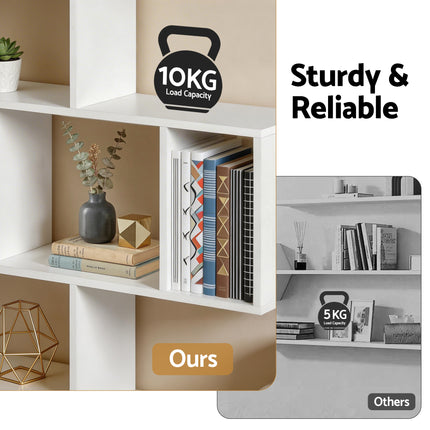 Artiss Floating Wall Shelf Bookshelf 3-Tier Display Storage Organiser White 7