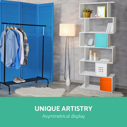 Artiss Bookshelf 6 Tiers - RIVA White 3