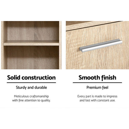 Artiss Bathroom Cabinet Storage 185cm Wooden 8