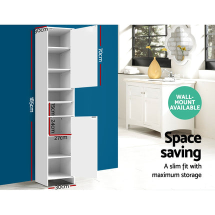 Artiss Bathroom Cabinet Storage 185cm White 6