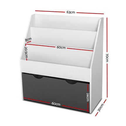 Keezi 3 Tiers Kids Bookshelf Magazine Rack Children Bookcase Organiser Storage 2