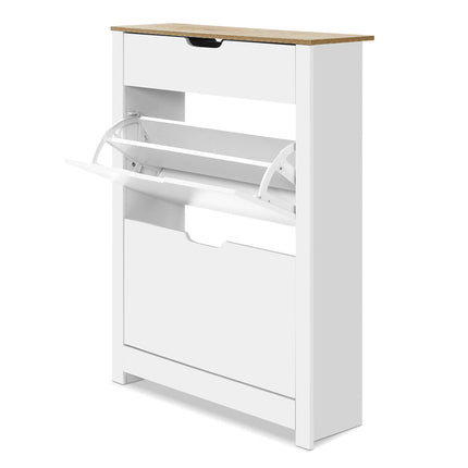 Artiss Shoe Rack Cabinet 16 Pairs White Ana 3