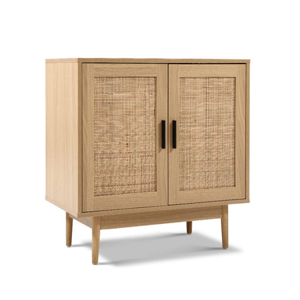 Artiss Rattan Buffet Sideboard 2 Doors - BRIONY Oak 3