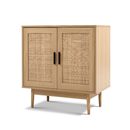 Artiss Rattan Buffet Sideboard 2 Doors - BRIONY Oak 7