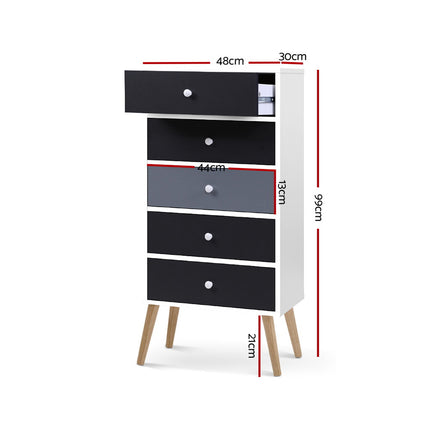 Artiss 5 Chest of Drawers - BONDS White 2