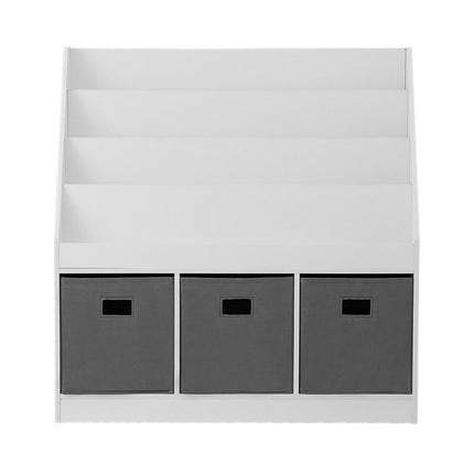 Keezi Kids Bookshelf 4 Tiers Magazine Rack Toy Box Organiser Storage Display Shelf 3