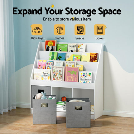 Keezi Kids Bookshelf 4 Tiers Magazine Rack Toy Box Organiser Storage Display Shelf 5