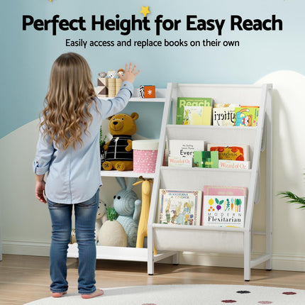 Keezi 3-Tier Kids Bookshelf Bookcase Children Toy Storage Organizer Rack Display Shelf 4