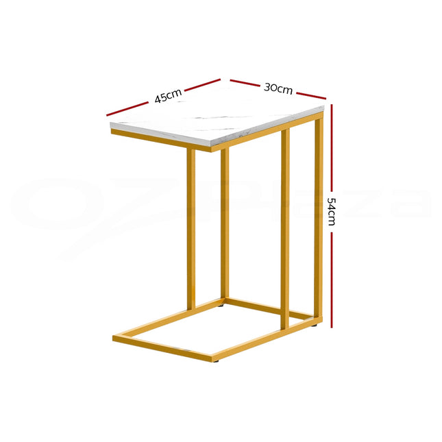 Artiss Coffee Table Side Table Marble Effect Emma 2