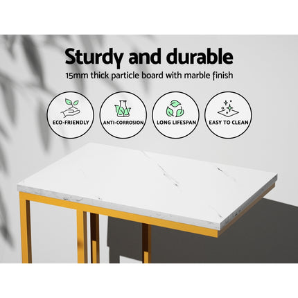 Artiss Coffee Table Side Table Marble Effect Emma 5