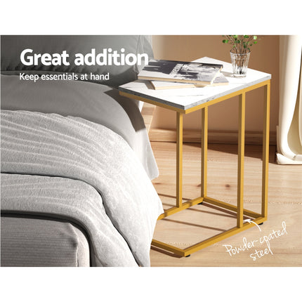 Artiss Coffee Table Side Table Marble Effect Emma 6