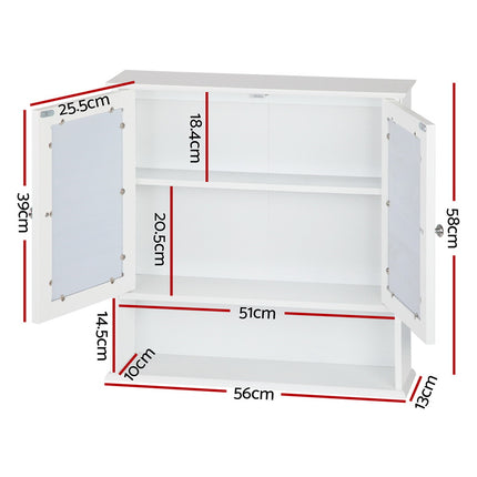 Artiss Bathroom Mirror Cabinet Storage Cupboard 2