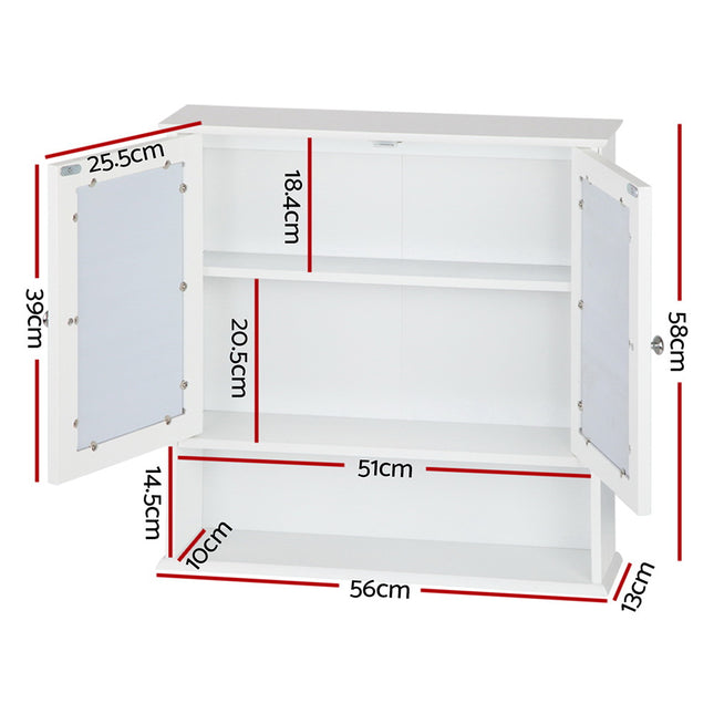 Artiss Bathroom Mirror Cabinet Storage Cupboard 2