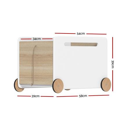Keezi Kids Toy Box Container Children Chest Storage Clothes Organiser Wheels 2