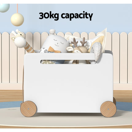 Keezi Kids Toy Box Container Children Chest Storage Clothes Organiser Wheels 4