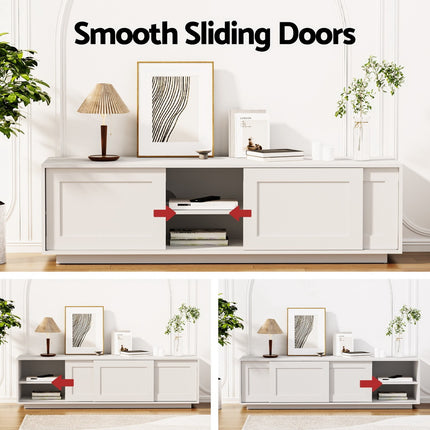 Artiss TV Unit Entertainment Unit Storage Cabinet 160cm White 6
