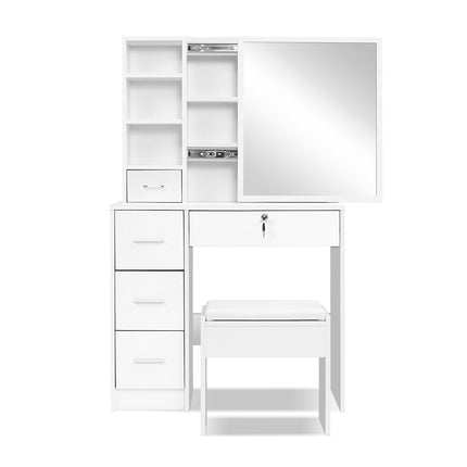 Artiss Dressing Table Stool Set Sliding Mirror White Diane 3