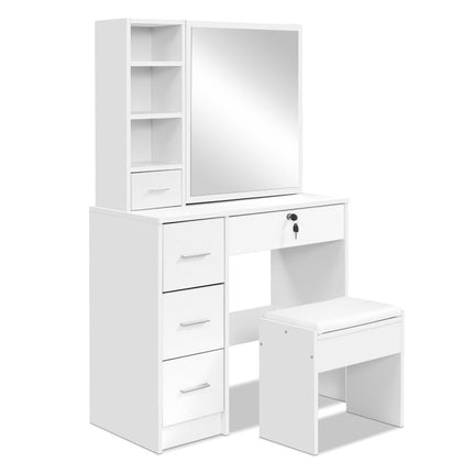 Artiss Dressing Table Stool Set Sliding Mirror White Diane 5