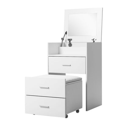 Artiss 2-in-1 Dressing Table Stool Set Bedside Table White 3