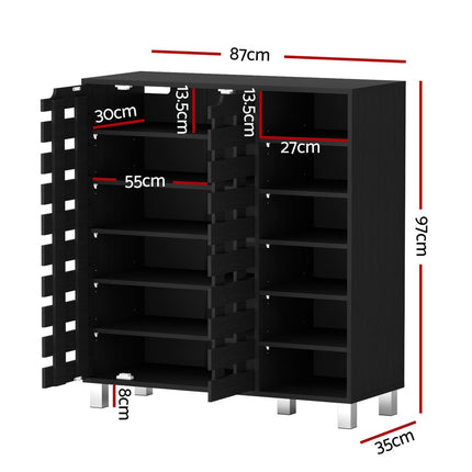 Artiss Shoe Rack Cabinet 6 Tier Storage Shelf Black 2