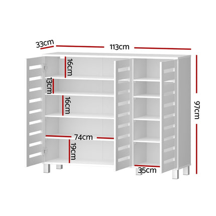 Artiss Shoe Rack Cabinet 30 Pairs Adjustable Shelf White 2