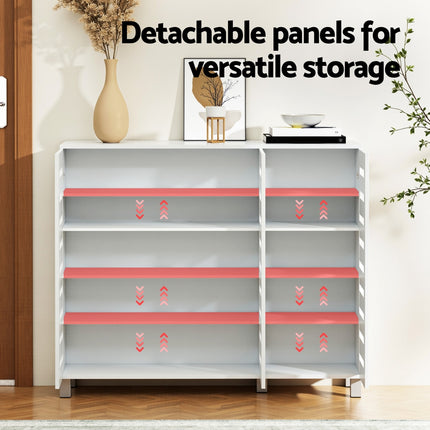 Artiss Shoe Rack Cabinet 30 Pairs Adjustable Shelf White 4