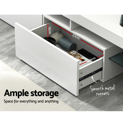 Artiss Entertainment Unit TV Cabinet LED 189cm White Elo 8