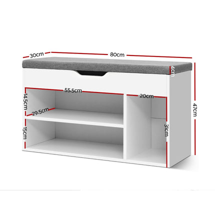 Artiss Shoe Rack Bench Shoe Cabinet White Allen 2