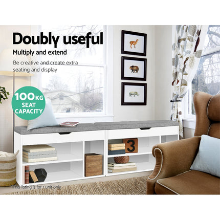 Artiss Shoe Rack Bench Shoe Cabinet White Allen 5