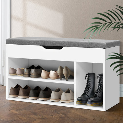 Artiss Shoe Rack Bench Shoe Cabinet White Allen 7