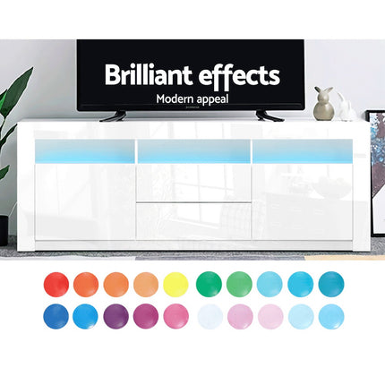 Artiss Entertainment Unit TV Cabinet LED 160cm White Anna 5