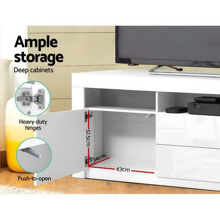 Artiss Entertainment Unit TV Cabinet LED 160cm White Anna 7