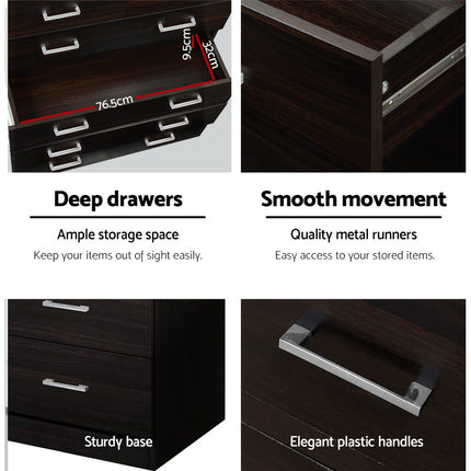 Artiss 6 Chest of Drawers - ANDES Walnut 7